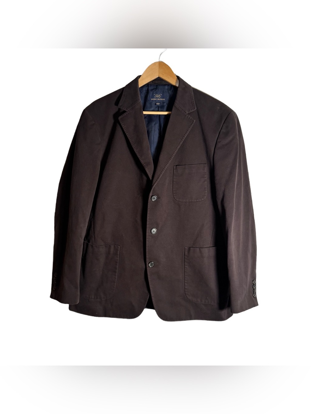 Brooks Brothers 346 Single Breasted Sport Coat Three Button Brown Cotton Large - Picture 2 of 7